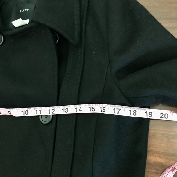 J.Crew Black Wool Classic Double Breasted Pea Coat Jacket Size 8 Preppy Nautical - Picture 11 of 14